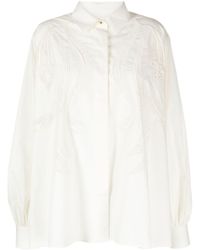 Elie Saab - Lace-embroidered Cotton Shirt - Lyst