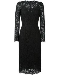 Dolce & Gabbana Lace Fitted Dress - Zwart