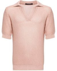 Tagliatore - Asher Crochet-knit Polo Shirt - Lyst