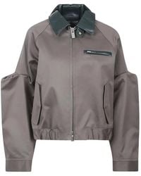 Sacai - Leather-Collar Shirt Jacket - Lyst