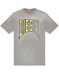 DIESEL - T-wash Katoenen T-shirt Met Logo - Lyst