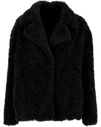 Emme - Abrigo Con Solapas De Muesca De Pelo Artificial - Lyst