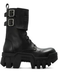 Balenciaga - Bulldozer Combat Leather Ankle Boots - Lyst