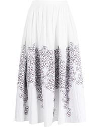 Gemy Maalouf - Floral-Print Jacquard Midi Skirt - Lyst