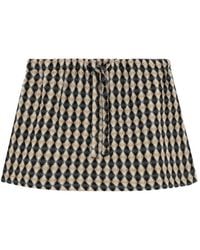 MSGM - Argyle-Pattern Drawstring Mini Skirt - Lyst