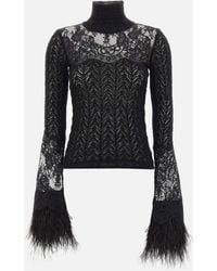 Blumarine - フェザーカフス セーター - Lyst
