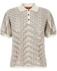 Missoni - Zigzag-Knit Short-Sleeved Polo Shirt - Lyst