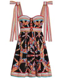 Dolce & Gabbana - Carretto-Print Poplin Dress - Lyst