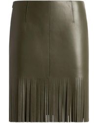 Etro - Leather Fringed Mini Skirt - Lyst