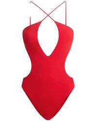 Moschino - Cut-Out Halterneck Swimsuit - Lyst