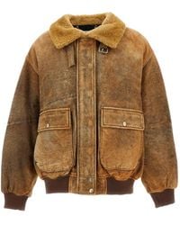 Halfboy - Alice Shearling-Collar Leather Jacket - Lyst