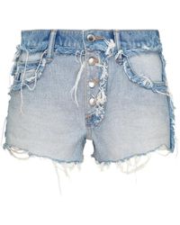Alexander Wang - Inverted Frayed Denim Shorts - Lyst