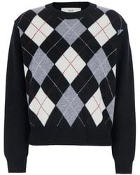 DUNST - Argyle Crewneck Sweater - Lyst