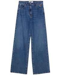 MSGM - Vaqueros Anchos Con Botones - Lyst