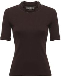 Panicale - Collar-Detail Short-Sleeve T-Shirt - Lyst