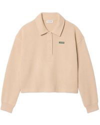 Lacoste - Logo-Patch Ribbed-Knit Sweater - Lyst