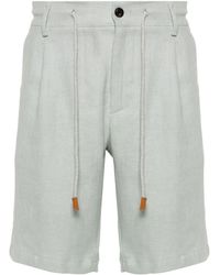 Eleventy - Drawstring Linen Bermuda Shorts - Lyst