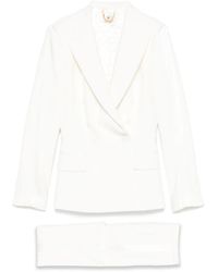 Elisabetta Franchi - Double-Breasted Crepe Suit - Lyst