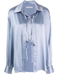 Alexander Wang - Layered Button-up Silk-satin Shirt - Lyst