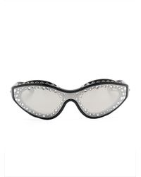 Swarovski - Crystal-embellished goggle-frame Sunglasses - Lyst