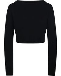 Max Mara - Boat-Neck Cropped Sweater - Lyst