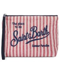 MC2 Saint Barth - Aline Narrow Striped Cotton Pouch - Lyst