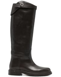 Poeve - Turnlock Leather Knee-High Boots - Lyst