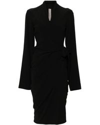 Rick Owens - Tie-Fastening Crepe Wrap Dress - Lyst