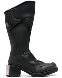 GmbH - Pebbled Faux Leather Knee-High Moto Boots - Lyst