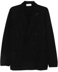 Lardini - Double-Breasted Knitted Blazer - Lyst