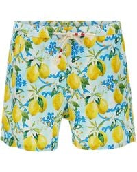Mc2 Saint Barth - Lightning Lemon-Print Swim Shorts - Lyst