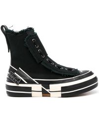 Y's Yohji Yamamoto - Frayed-trimmed High-top Sneakers - Lyst