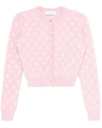Marine Serre - Fluffy Moon Jacquard Knit Long Sleeves Cardigan - Lyst