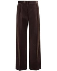 Lardini - Velvet Wide-Leg Trousers - Lyst