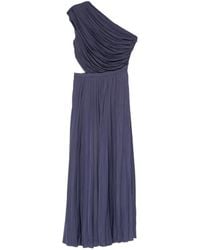 Maje - One-Shoulder Pleated Midi Dress - Lyst