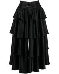 Noir Kei Ninomiya - Ruffle-overlay High-waist Shorts - Lyst