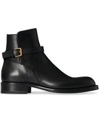 The Row - Nobilis Buckle Leather Ankle Boots - Lyst