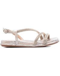 Alma En Pena. - Crystal-Embellished Snakeskin-Effect Sandals - Lyst