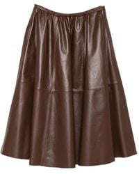Alberta Ferretti - Panelled Leather Maxi Skirt - Lyst