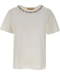 Kaos - Crystal-Embellished Crew-Neck T-Shirt - Lyst