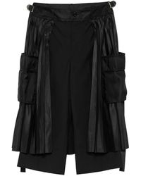 Sacai - Pleated-Overlay Cropped Trousers - Lyst
