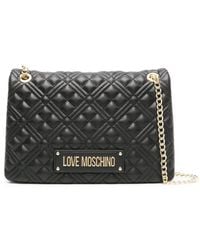 Love Moschino - Logo-plaque Quilted Shoulder Bag - Lyst