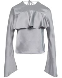 Ganni - Ruffled Long-Sleeved Blouse - Lyst