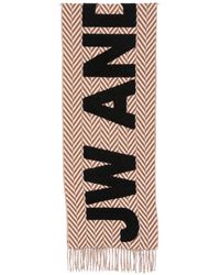 JW Anderson - Herringbone-Pattern Intarsia-Logo Scarf - Lyst