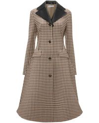 JW Anderson - Check-print A-line Coat - Lyst