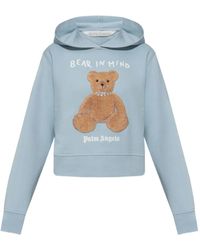 Palm Angels - Hoodie Met Beerprint En Lange Mouwen - Lyst