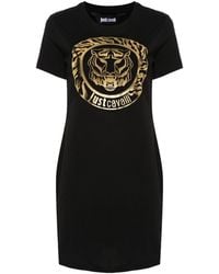 Just Cavalli - Vestido estilo camiseta con estampado Tiger Head - Lyst