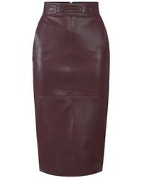 Elisabetta Franchi - Logo-Belt Midi Skirt - Lyst