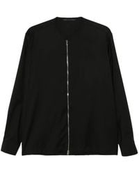 Low Brand - Zip-Up V-Neck Shirt - Lyst