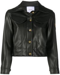 Patou - Jacke Aus Faux-Leder Mit Logo - Lyst
